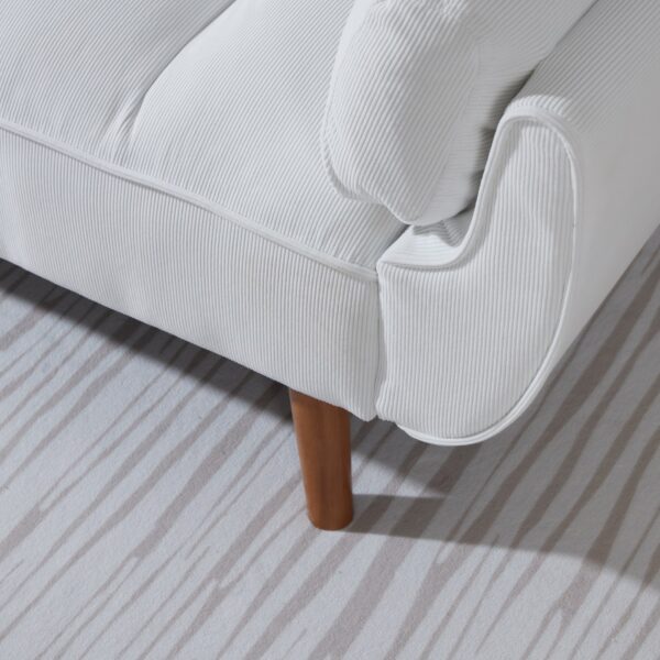 White Córduroy Sófa Bed - Image 7