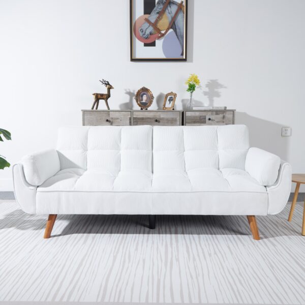 White Córduroy Sófa Bed