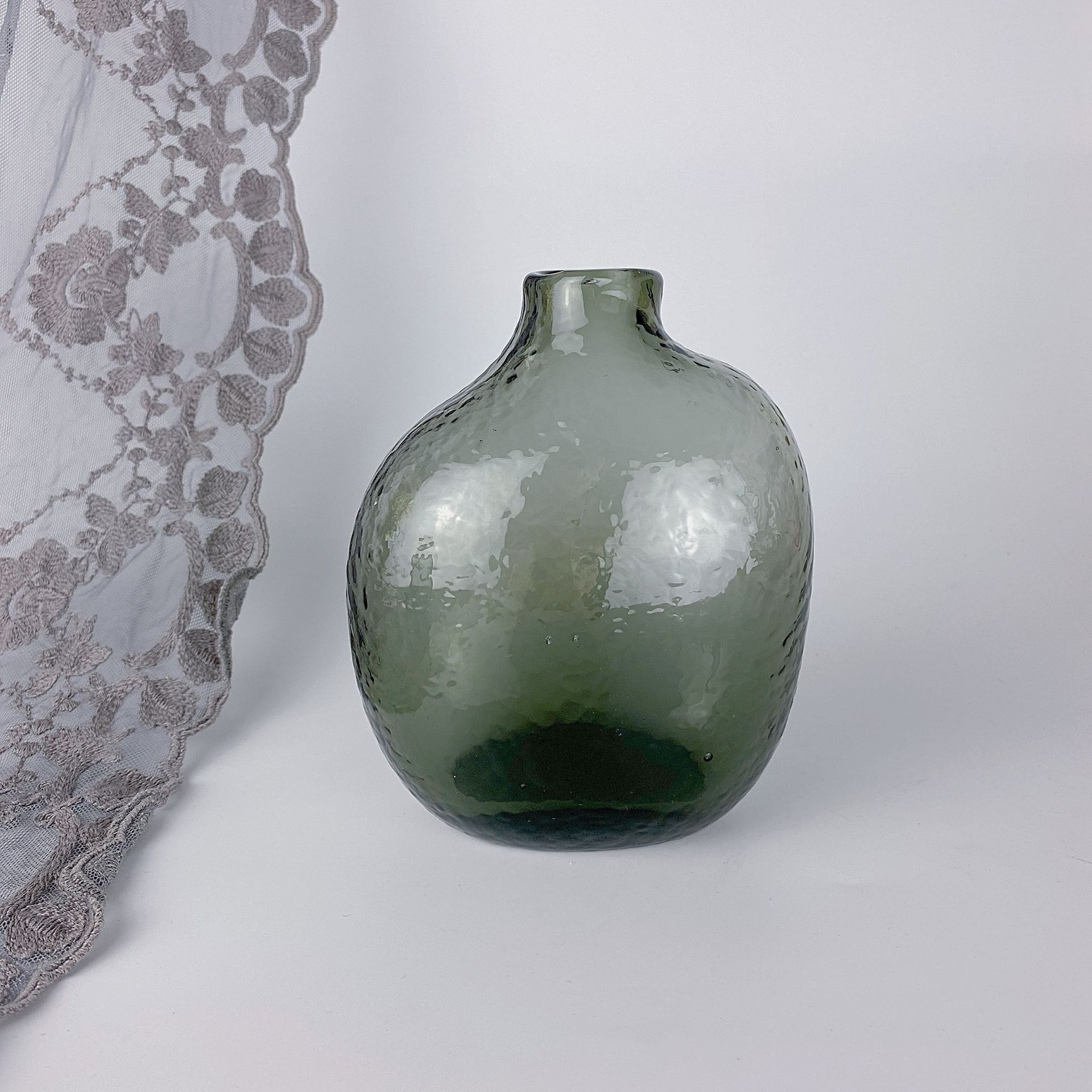 Zen Hammered Pattern Glass Irregular Vase - Image 9