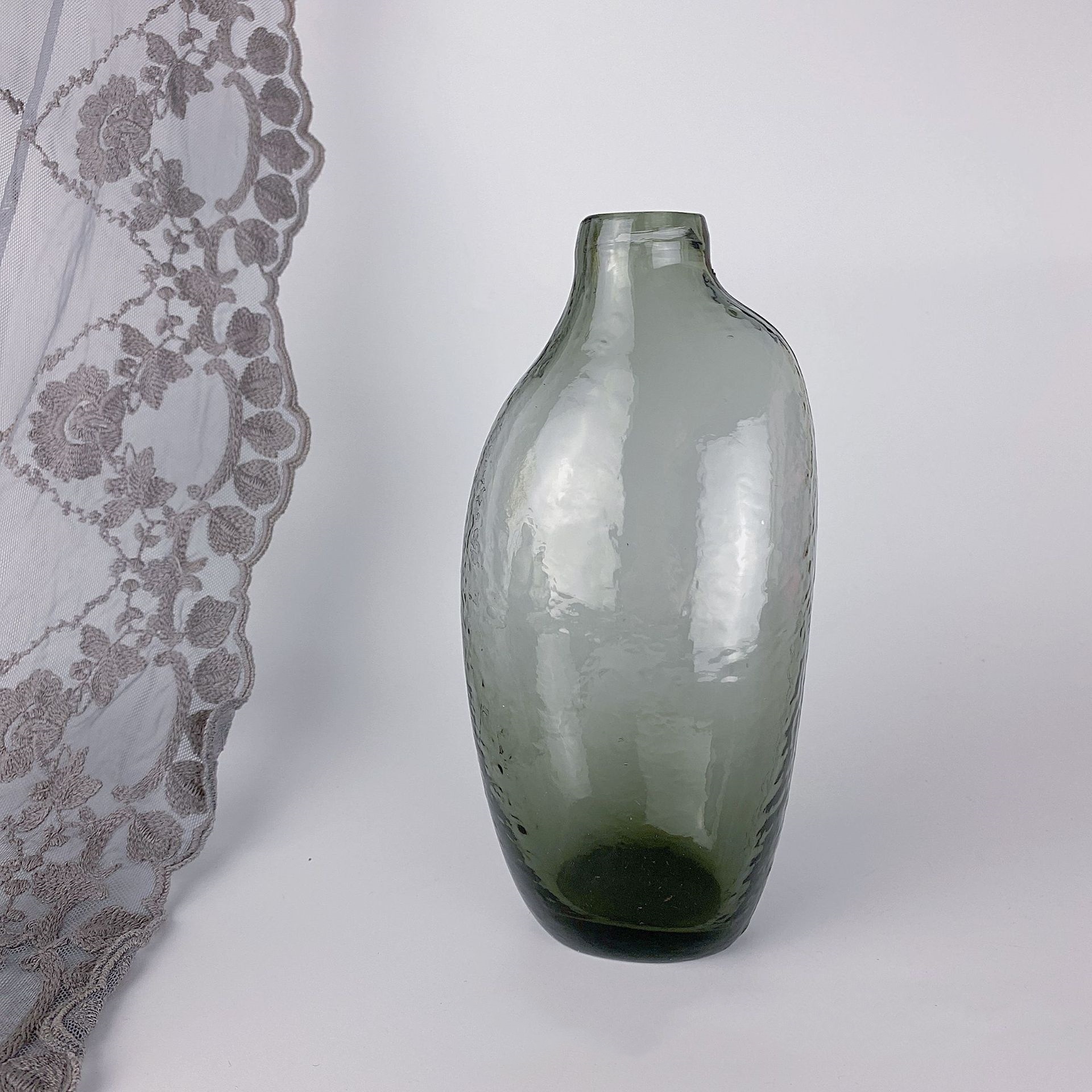 Zen Hammered Pattern Glass Irregular Vase - Image 8