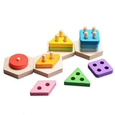 Wooden Shape Sorting Stacking Puzzle - Image 8