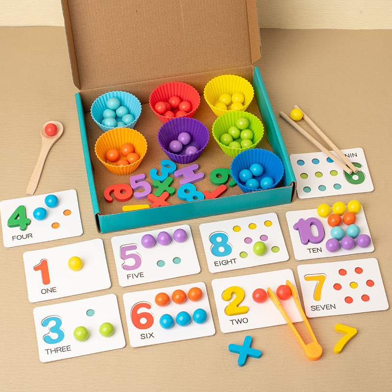 Number Matching Clip Beads Game – Fine Motor Math Toy (Ages 4–6) - Image 3