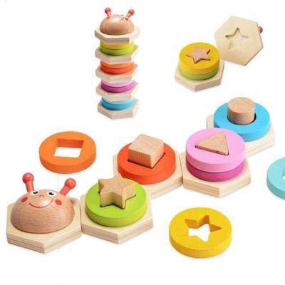 Wooden Shape Sorting Stacking Puzzle - Image 9