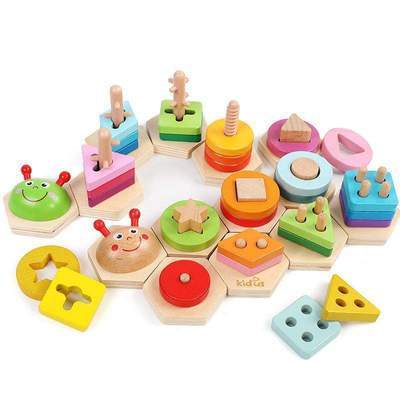 Wooden Shape Sorting Stacking Puzzle - Image 10