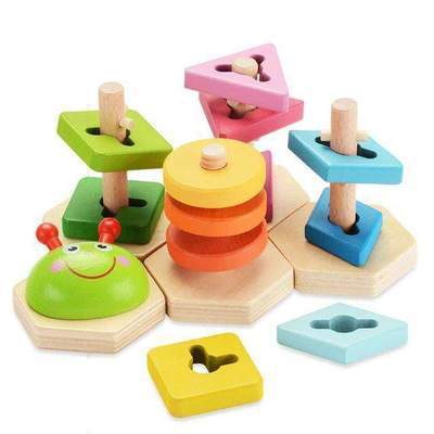 Wooden Shape Sorting Stacking Puzzle - Image 3
