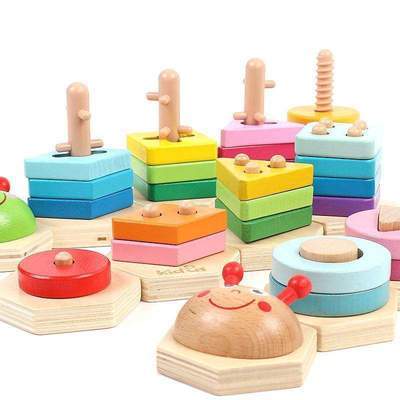 Wooden Shape Sorting Stacking Puzzle - Image 7