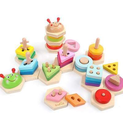Wooden Shape Sorting Stacking Puzzle - Image 5