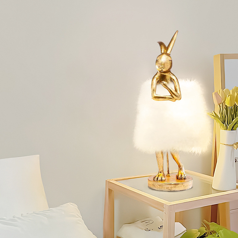 Rabbit Feather Bedside Table Lamp - Image 5