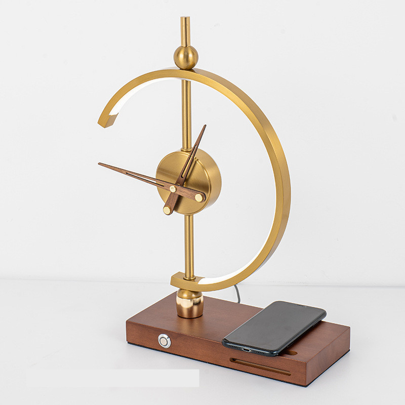 Modern Clock Desk Lamp with Wireless Charging - Image 2