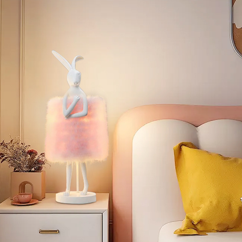 Rabbit Feather Bedside Table Lamp - Image 3