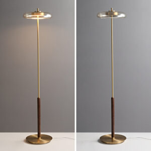 Luxury Brass Walnut Floor Lamp