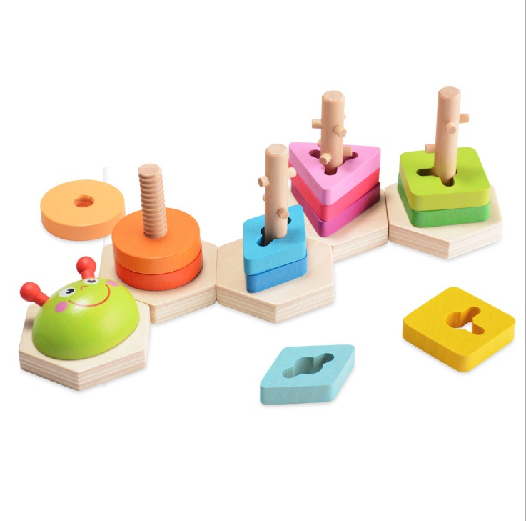 Wooden Shape Sorting Stacking Puzzle - Image 6