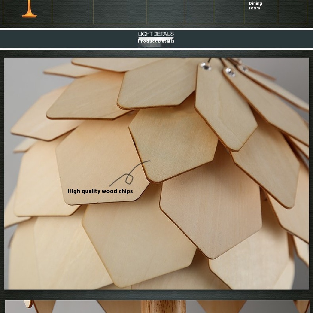 Nordic Log Style Pine Cone Table Lamp - Image 5