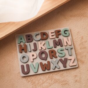 Baby Silicone Alphabet Puzzle – 3D English Learning Board (Ages 0–3)