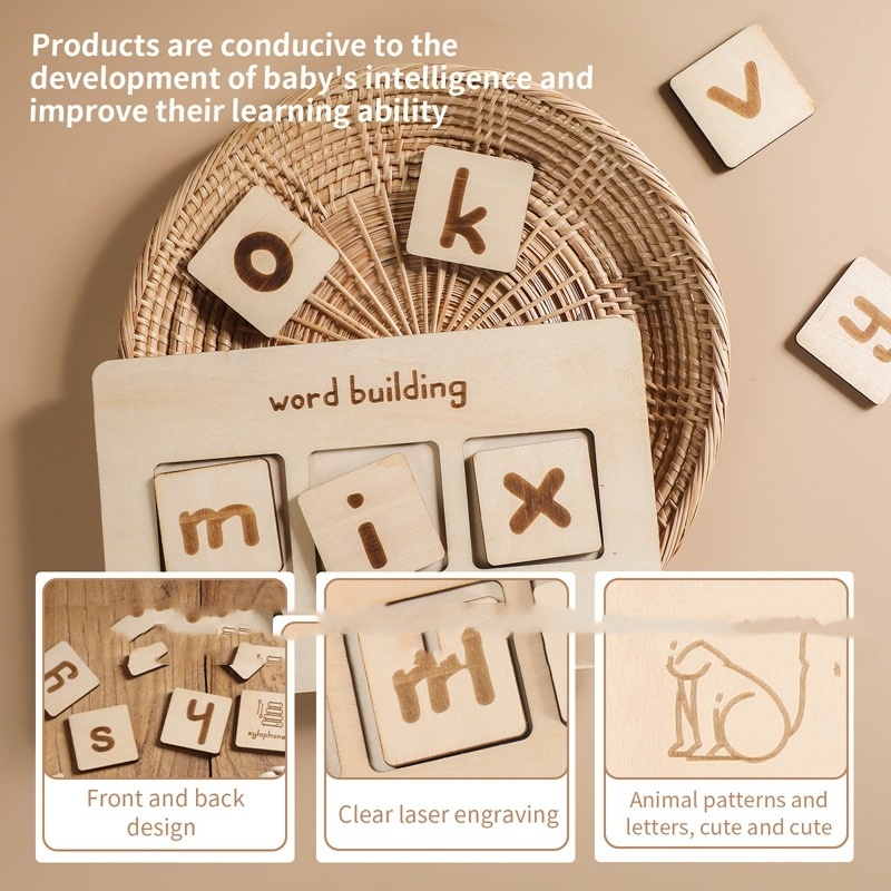 Wooden English Word Board – Early Language Learning Toy - Image 4