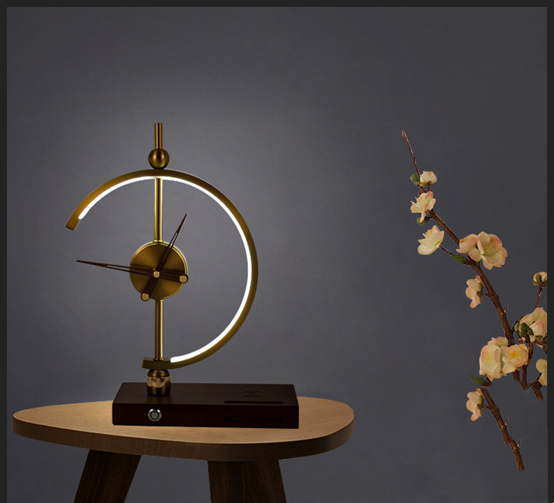 Modern Clock Desk Lamp with Wireless Charging - Image 4