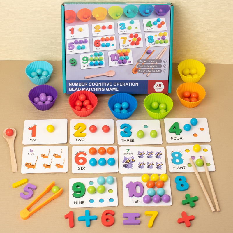Number Matching Clip Beads Game – Fine Motor Math Toy (Ages 4–6) - Image 4