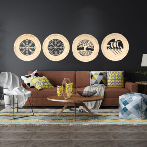 Viking Wooden Wall Art – Set of 4