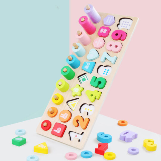 Wooden Number & Shape Matching Puzzle