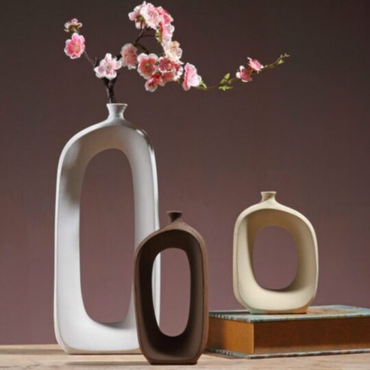 Three-piece Ceramic Vase Set