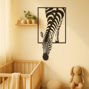 Modern Zebra Metal Wall Art