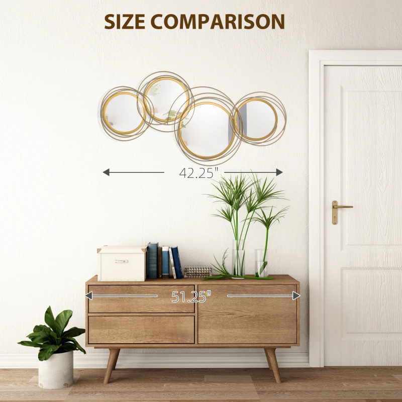 Modern Nordic Gold Circle Mirror - Image 3