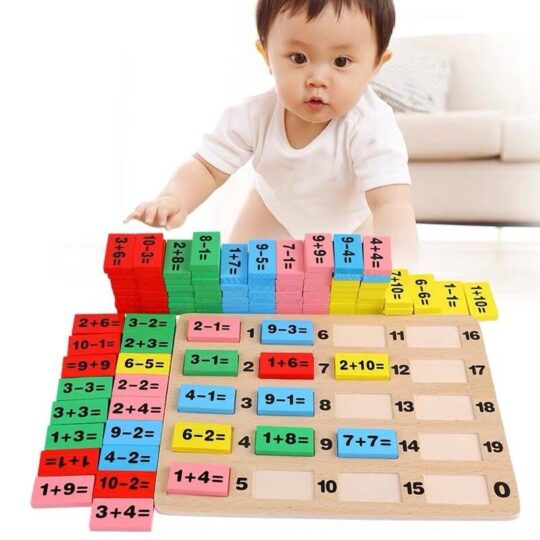 Wooden Math Learning Blocks Set