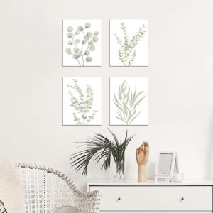 Nordic Botanical Canvas Wall Art – Set of 4 (8×10 in)