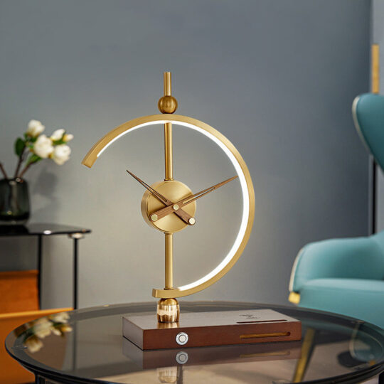 Modern Clock Desk Lamp with Wireless Charging