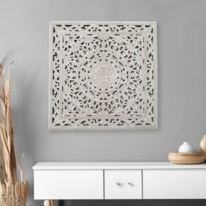 White Handcrafted Wooden Wall Art