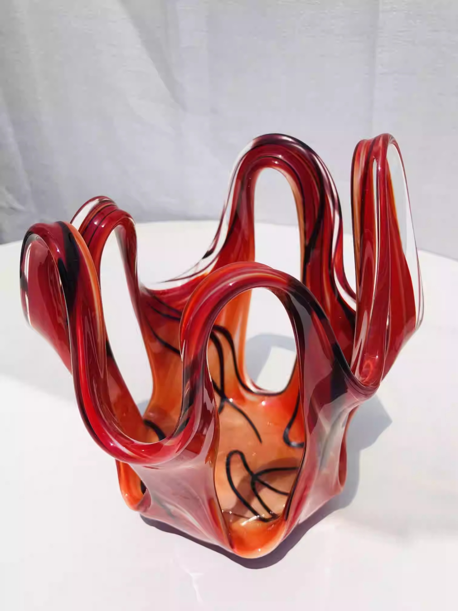 Retro Red Flame Glass Candle Holder - Image 5
