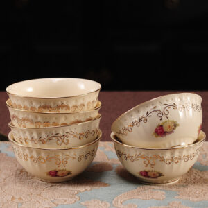 Gold-Rim Bone China Tableware