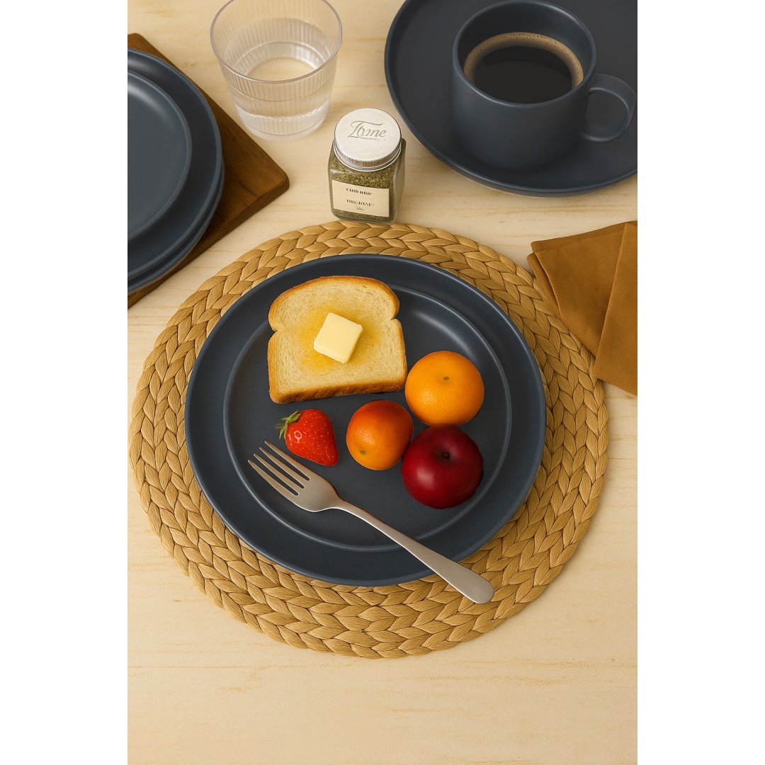 Luxury Matte Stoneware 12 piece Dinnerware Set - Image 5