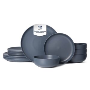 Luxury Matte Stoneware 12 piece Dinnerware Set