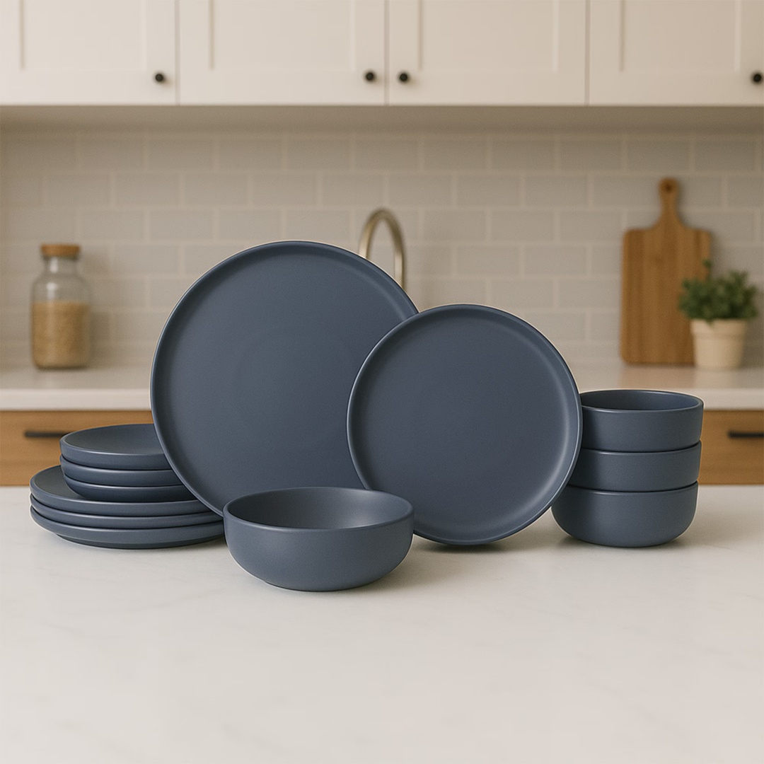 Luxury Matte Stoneware 12 piece Dinnerware Set - Image 7