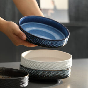 Embossed Ceramic Deep Plates