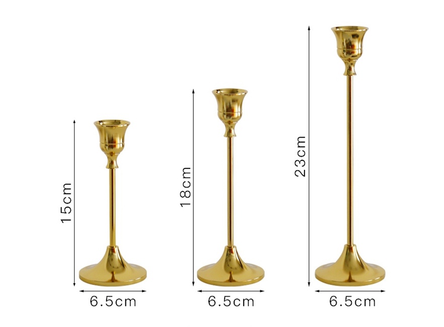 Vintage European Gold Candle Holder Set - Image 8