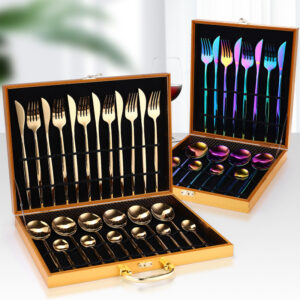 Luxury Black Titanium Cutlery Set