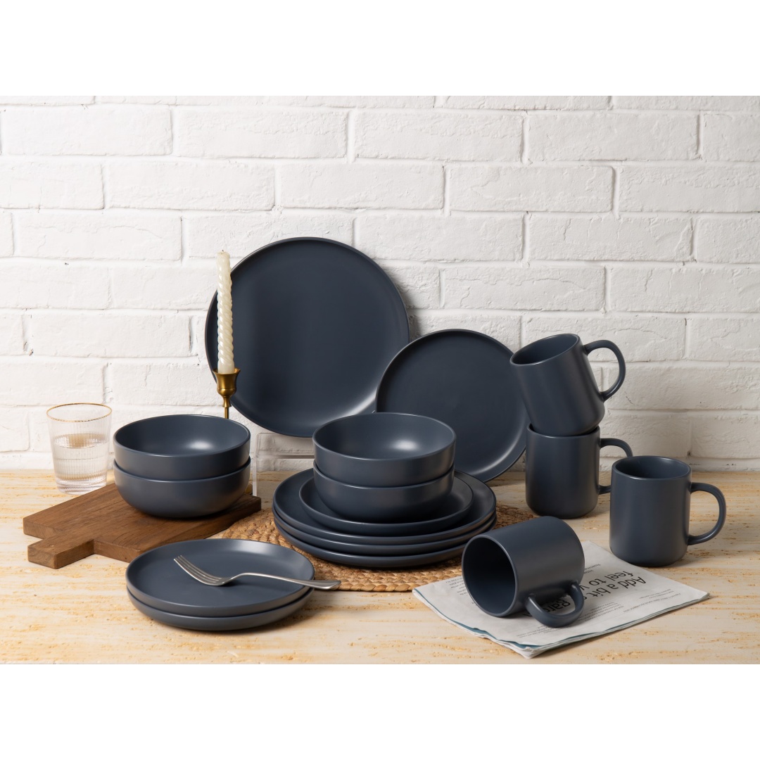 Luxury Matte Stoneware 12 piece Dinnerware Set - Image 3