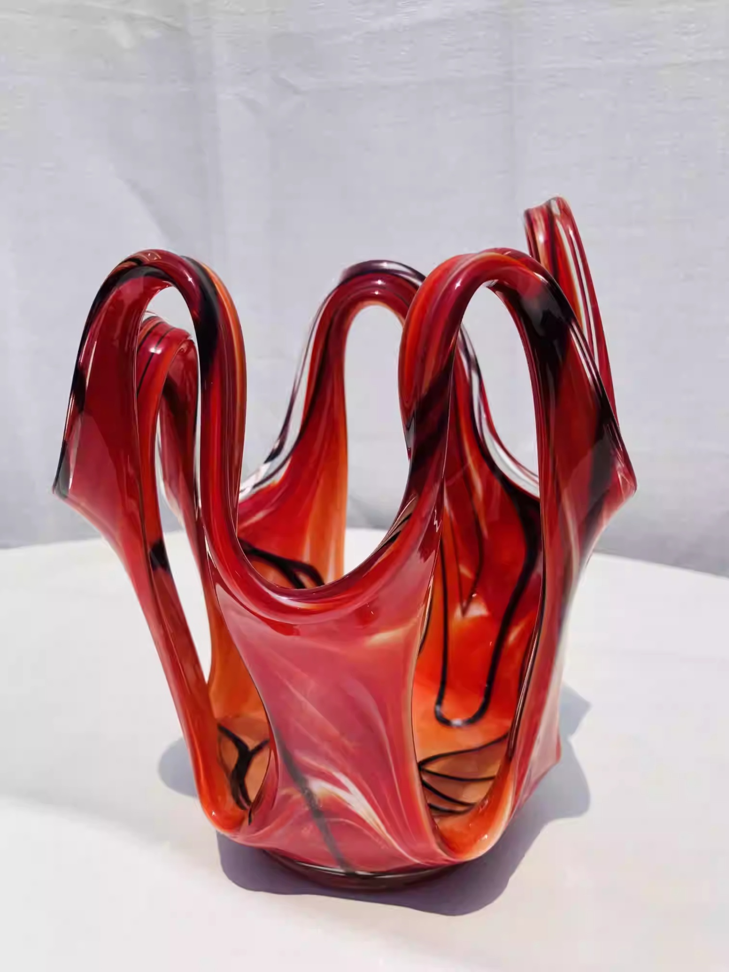 Retro Red Flame Glass Candle Holder - Image 4