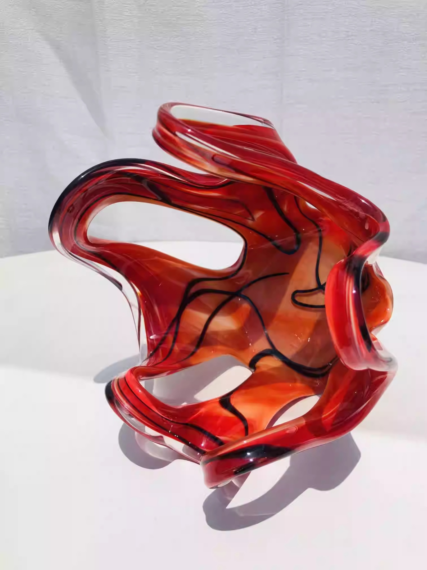 Retro Red Flame Glass Candle Holder - Image 3