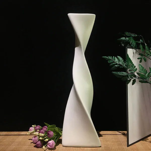 Twisted Design Ceramic Vase