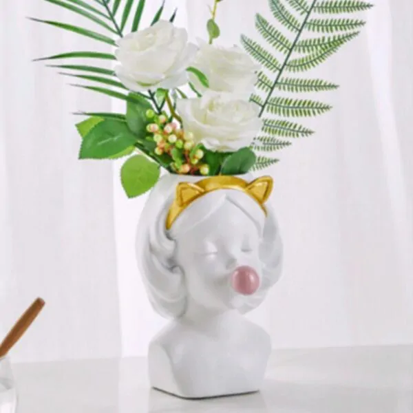 Bubble Blowing Girl Vase