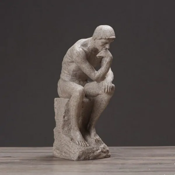 Nordic Sandstone Thinker Statue