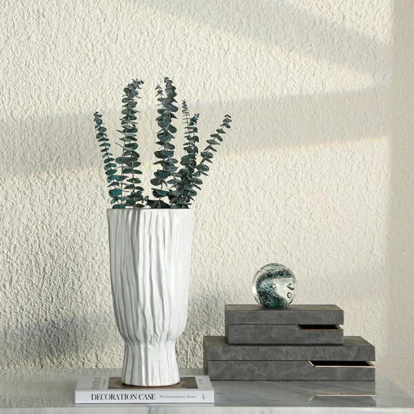 Nordic White Ceramic Trunk Vase