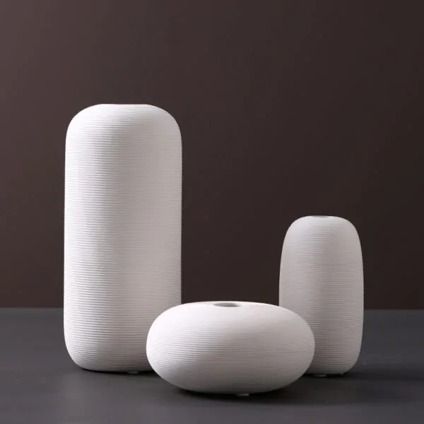 Modern White Hand Crafted Vases
