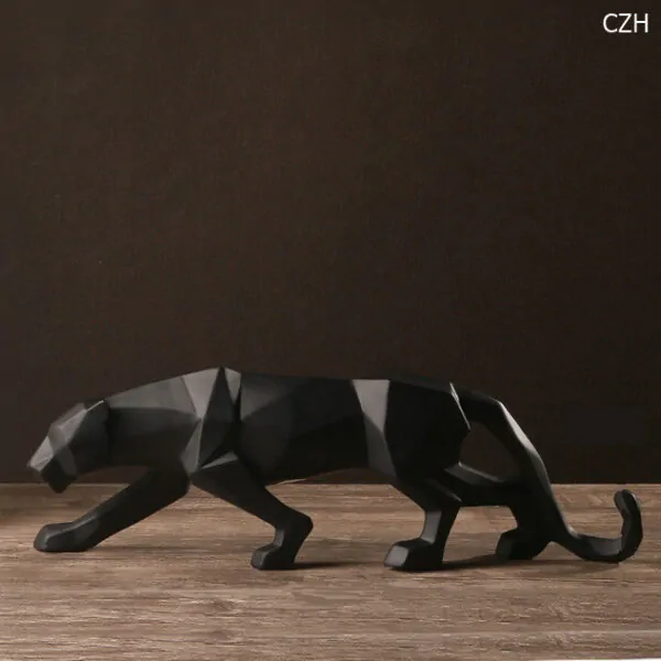 Modern Abstract Black Panther Sculpture