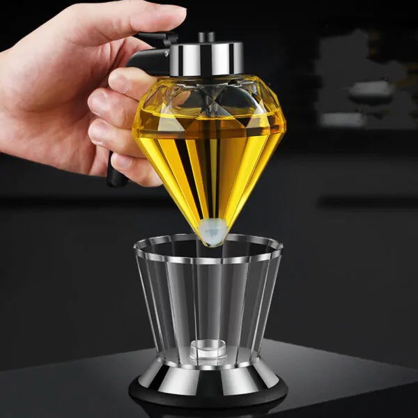 One Key Press Glass Vinegar/Oil Bottle