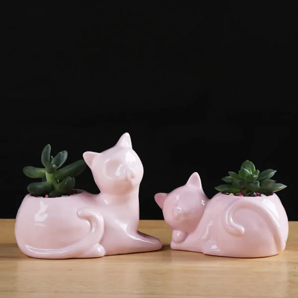 Cat Shape Succulent Ceramic Pots